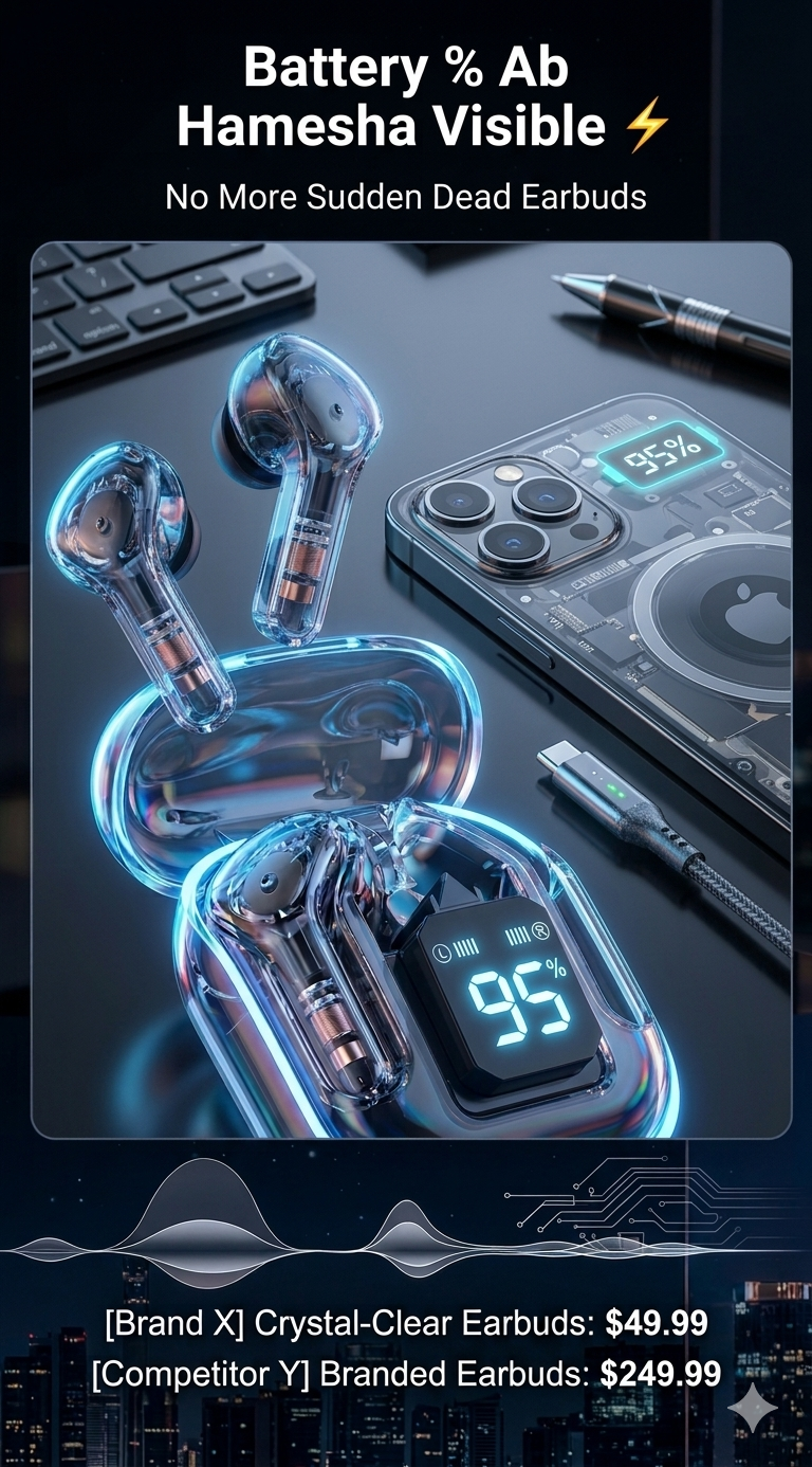 Crystal Wireless Earbuds