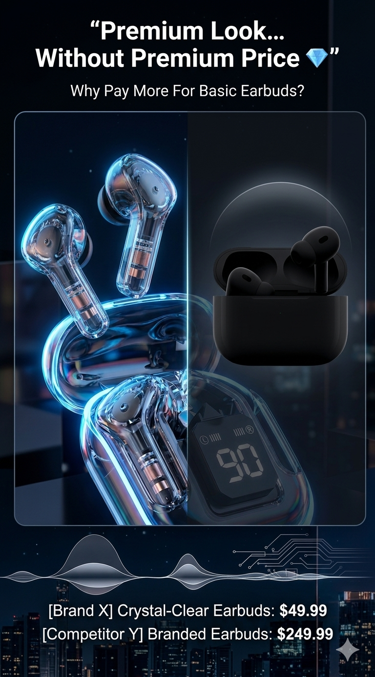 Crystal Wireless Earbuds